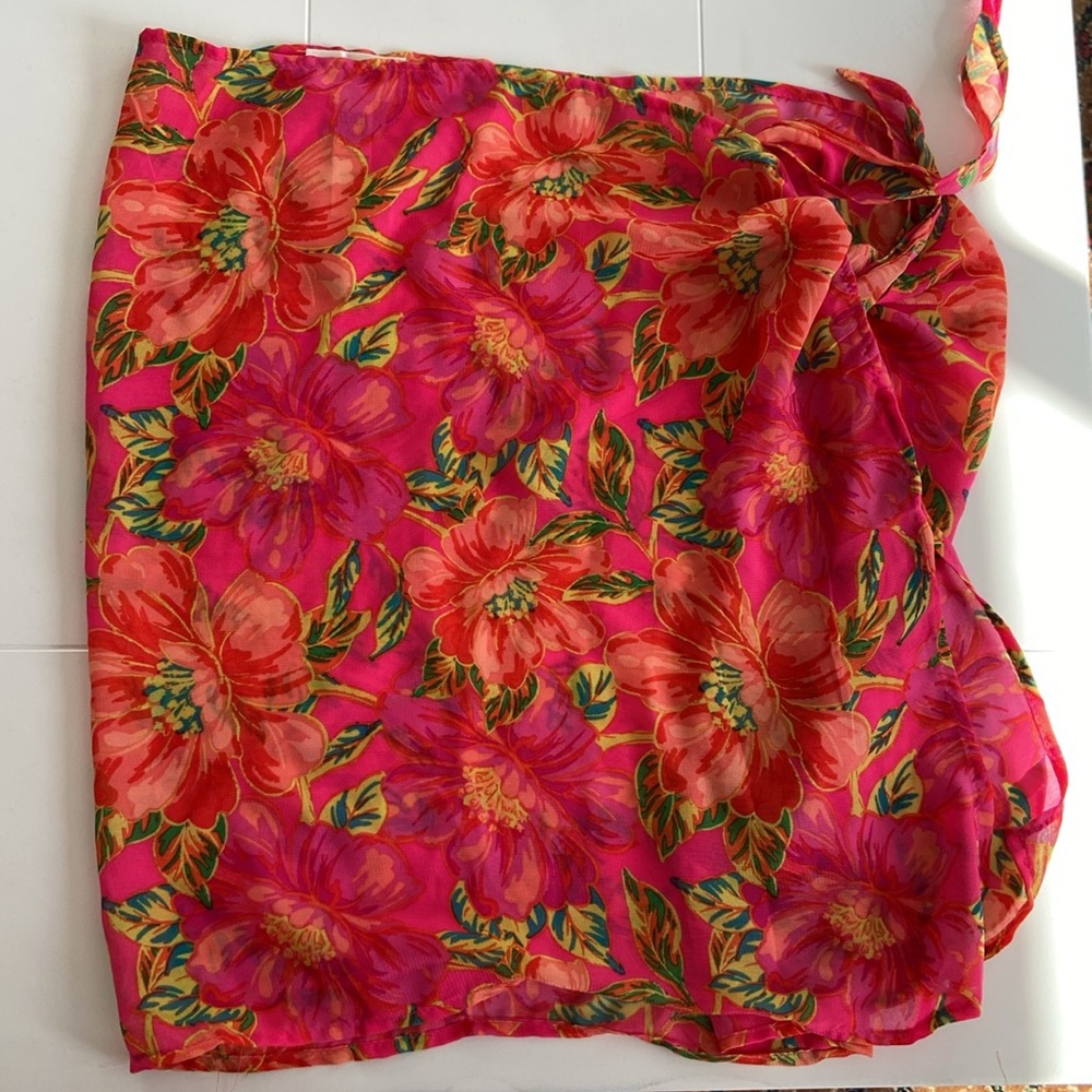 Beach Riot “Melanie” Miami Brightly Colored Peony Sarong for Beach